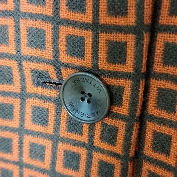 Adrienne Vittadini Womens Retro Print Wool Blend Cape Jacket size 4 Orange - Picture 9 of 15